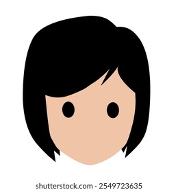 Woman girl female hair person face head icon Vector 