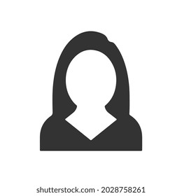 Woman, girl or female icon. Vector isolated sign.