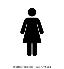 Woman, girl or female line icon color editable
