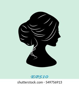 woman, girl, silhouette head, icon, vector illustration eps10