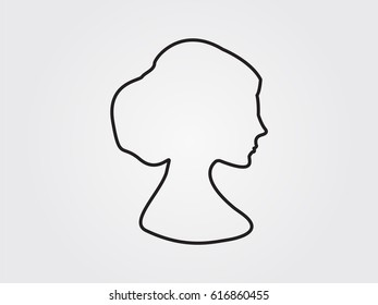 woman, girl, silhouette head, icon, vector illustration eps10