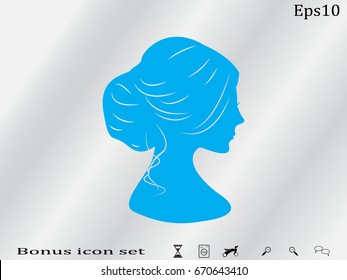 woman, girl, silhouette head, icon, vector illustration eps10