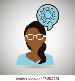woman girl silhouette idea vector illustration design