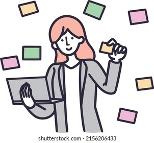 Woman giving an idea Simple Illustration