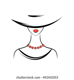woman glam in the hat vector