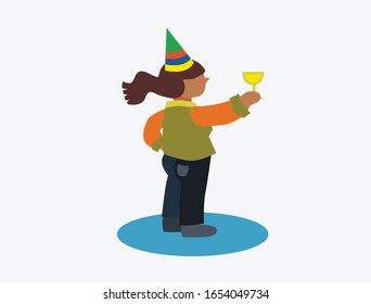 Woman with Glass in Party