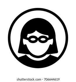 woman with glasses