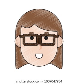 Woman with glasses cartoon