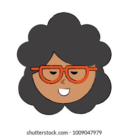 Woman with glasses cartoon