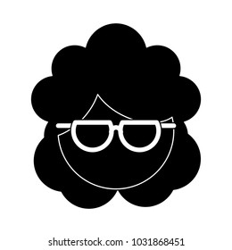 Woman with glasses cartoon