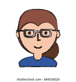 Woman with glasses cartoon