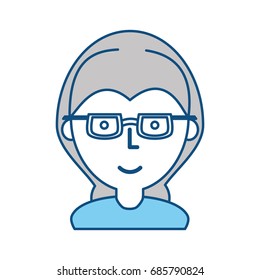Woman with glasses cartoon