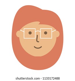 woman with glasses design
