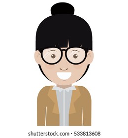 Woman with glasses design