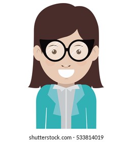 Woman with glasses design