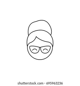 The woman in glasses. Grandmother icon.