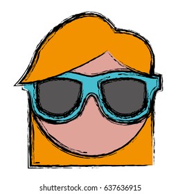 woman with glasses icon
