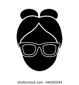 woman with glasses icon