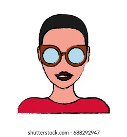 woman with glasses icon