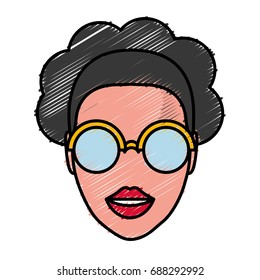 woman with glasses icon