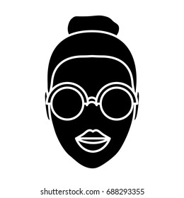 woman with glasses icon