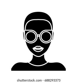 woman with glasses icon