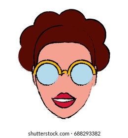 woman with glasses icon