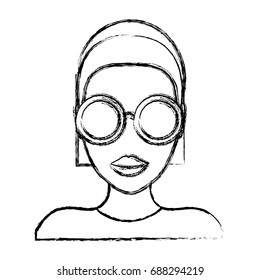 woman with glasses icon
