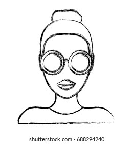 woman with glasses icon