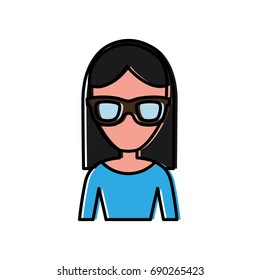 woman with glasses icon