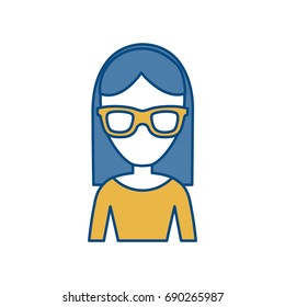 woman with glasses icon