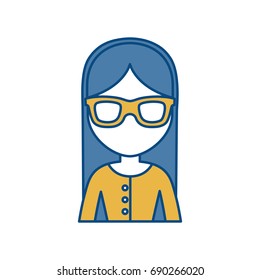 woman with glasses icon