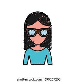 woman with glasses icon