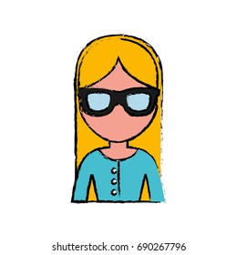 woman with glasses icon