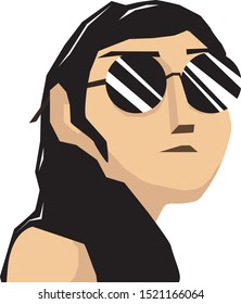 Woman with glasses, illustration, vector on white background.