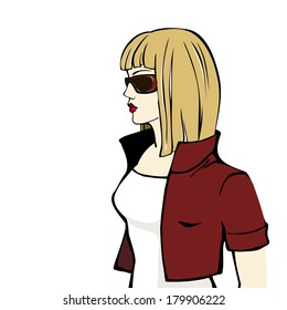 Woman in glasses. Vector illustrations.