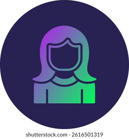 Woman Glyph Circle Gradient Icon