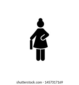 Woman go home work pictogram icon