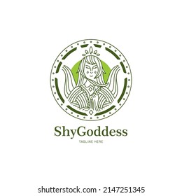 Woman or Goddess logo for healthy company logo template