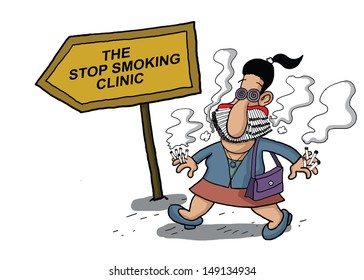 Woman goes to a smoking clinic