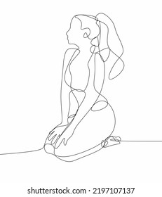 Woman going for sport, fitness drawing