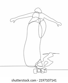 Woman going for sport, fitness drawing