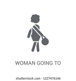 Woman Going To Work icon. Trendy Woman Going To Work logo concept on white background from Ladies collection. Suitable for use on web apps, mobile apps and print media.