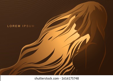 Woman with gold hair illustration