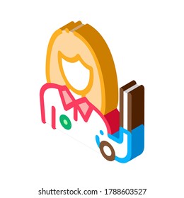 Woman Golf Player Icon Vector. Isometric Woman Golf Player sign. color isolated symbol illustration