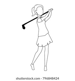 woman golfer playing avatar