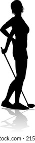 A woman golfer sports person playing golf 