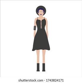woman with gothic lock. illustration for web and mobile design.