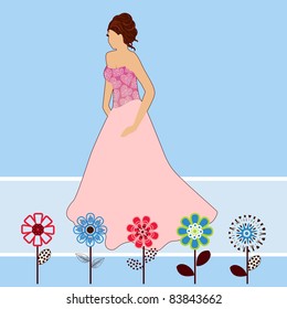 Woman in gown