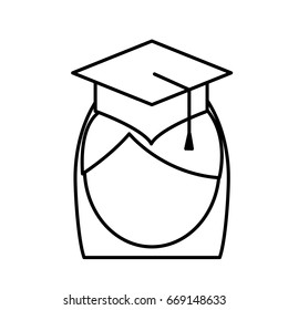woman with graduation cap icon